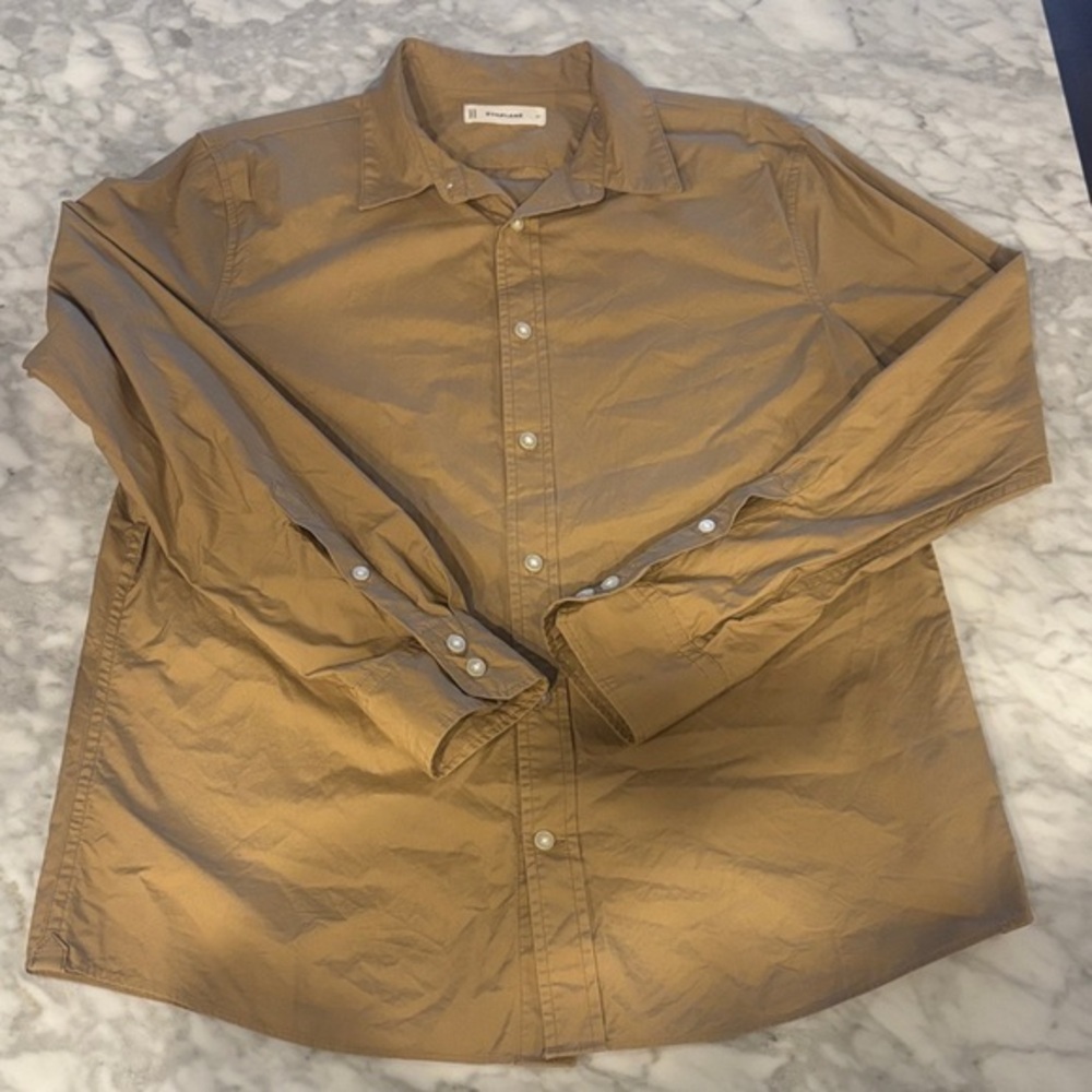 Everlane Men's Casual Button Down Shirt in Tan